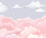 Cloud Mural Wallpaper | Pink and Grey Dreamy Sky Design