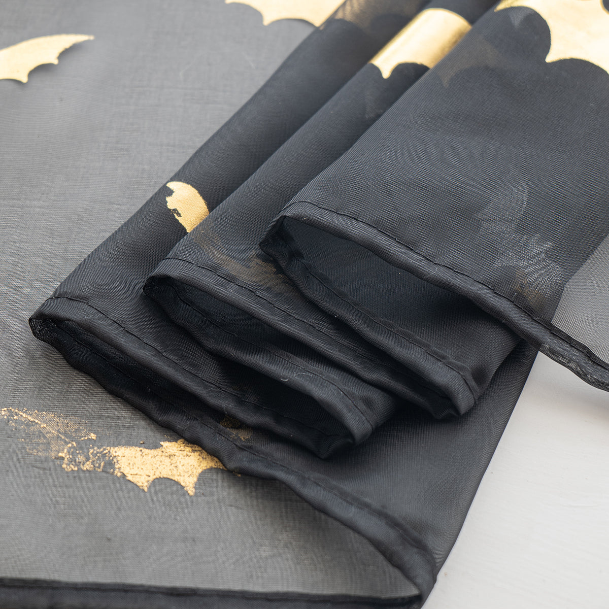 Gothic Sheer Curtains  Gold Bat Pattern Design - Product detail 9