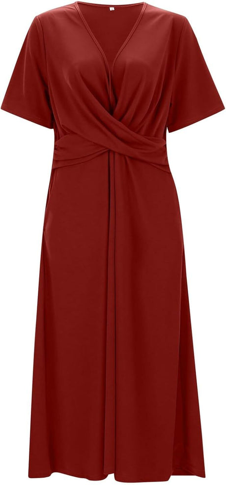 Classic Wrap Dress  V-Neck A-Line Design - Product detail 9
