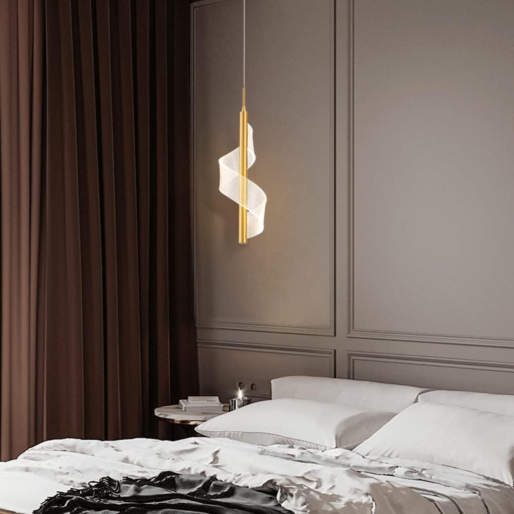 Modern LED Pendant Light  Spiral Gold Metal Design - Product detail 7