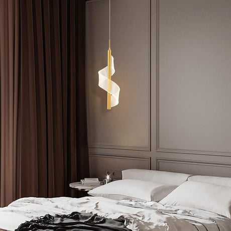 Modern LED Pendant Light  Spiral Gold Metal Design - Product detail 7