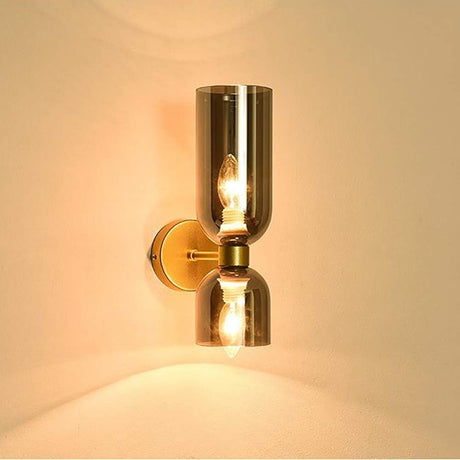 Modern Glass Wall Lamp  Dual Layer Smoked Design - Product showcase