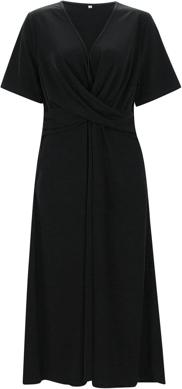 Classic Wrap Dress  V-Neck A-Line Design - Product showcase