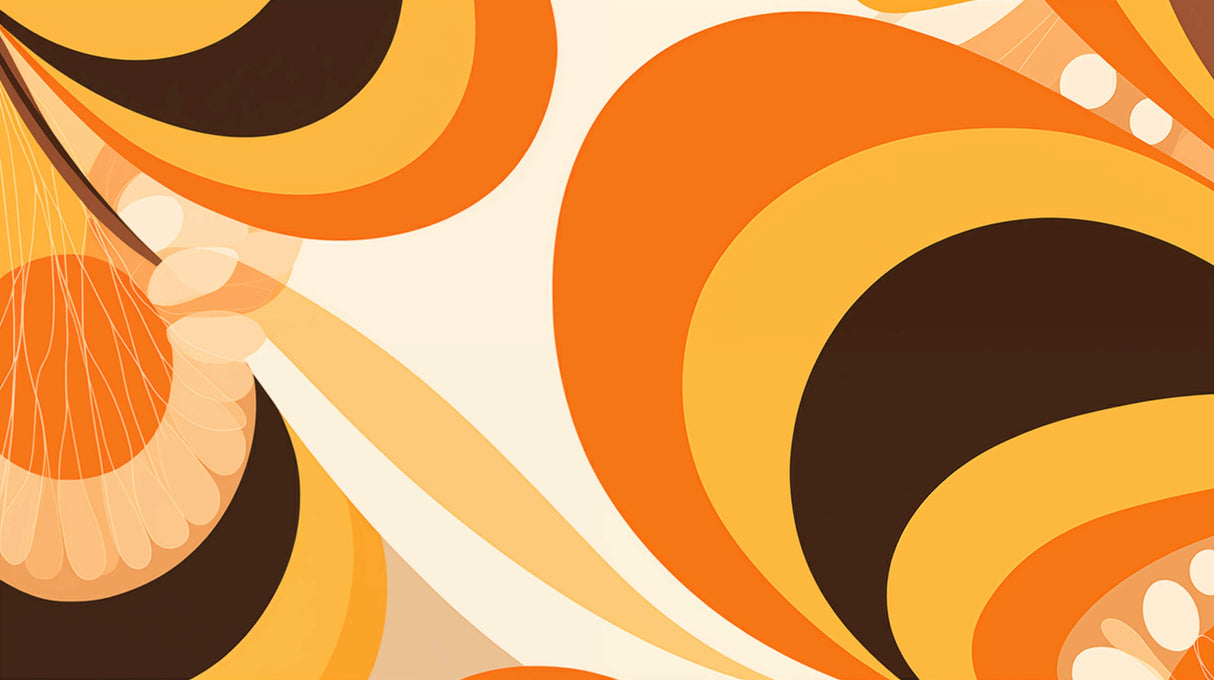 Retro Mural Wallpaper | 70s Orange Geometric Circles