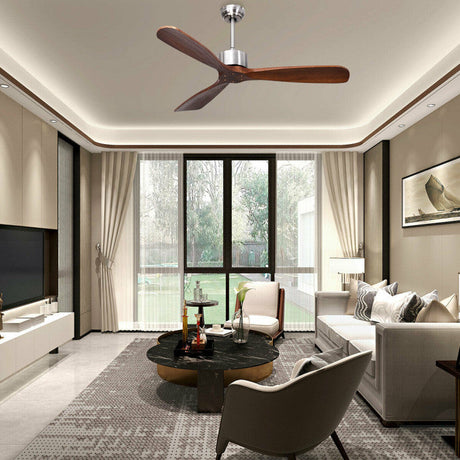 Modern Ceiling Fan  52-Inch Brushed Nickel with Wood Blades - Product detail 8