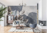 Botanical Mural Wallpaper | Modern Grey Leaf Design