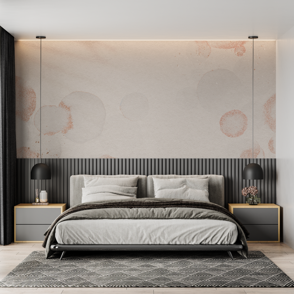Abstract Mural Wallpaper | Soft Terracotta Circular Pattern