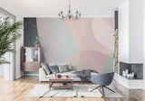 Abstract Mural Wallpaper | Pastel Geometric Curves Design