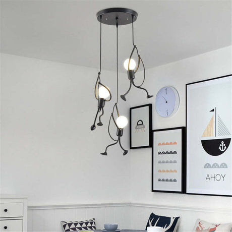 Creative Pendant Light  Swinging Iron Figure Design - Product detail 9