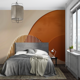 Geometric Mural Wallpaper | Modern Terracotta Arch Design