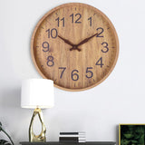 Rustic Wall Clock  Natural Wood With Dark Numbers - Product example