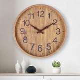 Rustic Wall Clock  Natural Wood With Dark Numbers - Product detail 4