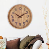 Rustic Wall Clock  Natural Wood With Dark Numbers - Product detail 6