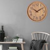Rustic Wall Clock  Natural Wood With Dark Numbers - Product detail 5