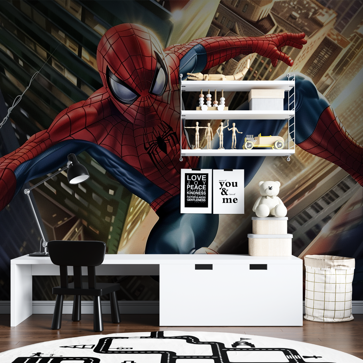 Superhero Mural Wallpaper | Spider-Man City Adventure