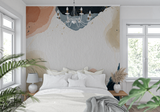 Abstract Mural Wallpaper | Watercolor Terracotta and Navy Splashes