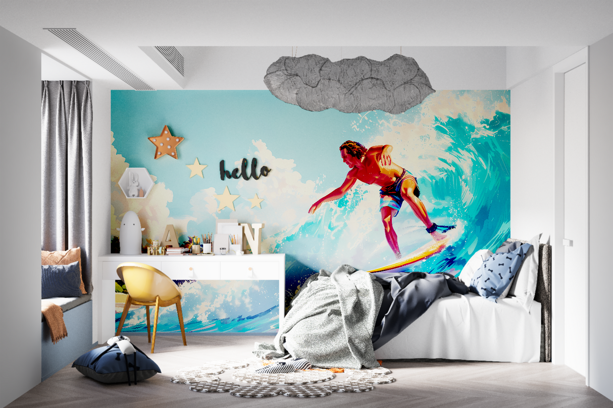 Graffiti Mural Wallpaper | Urban Art Style in Vibrant Colors