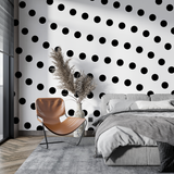 Geometric Mural Wallpaper | Gold Polka Dots Pattern