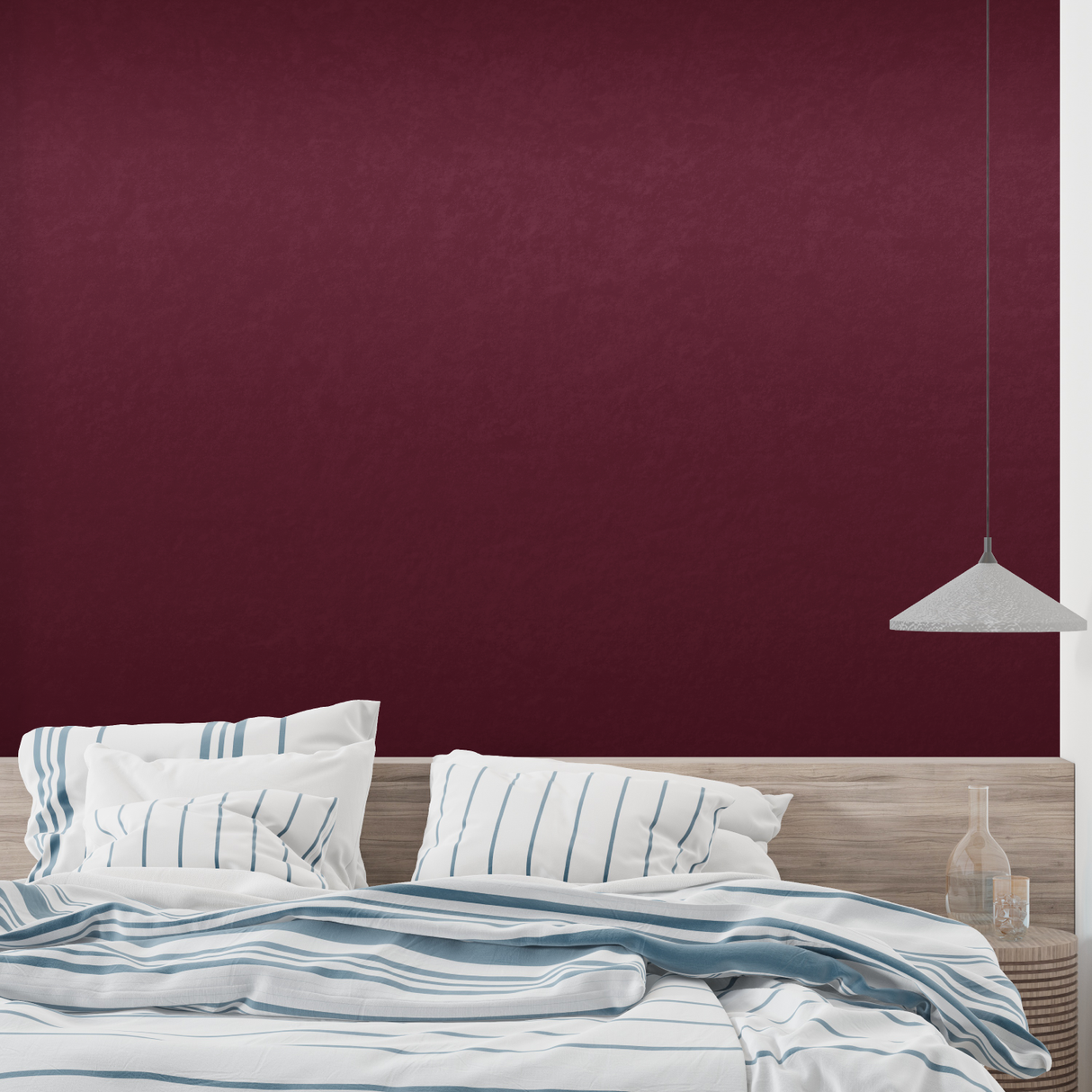 Red Mural Wallpaper | Deep Burgundy Solid Color