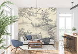 Vintage Mural Wallpaper | Classic Toile de Jouy Landscape