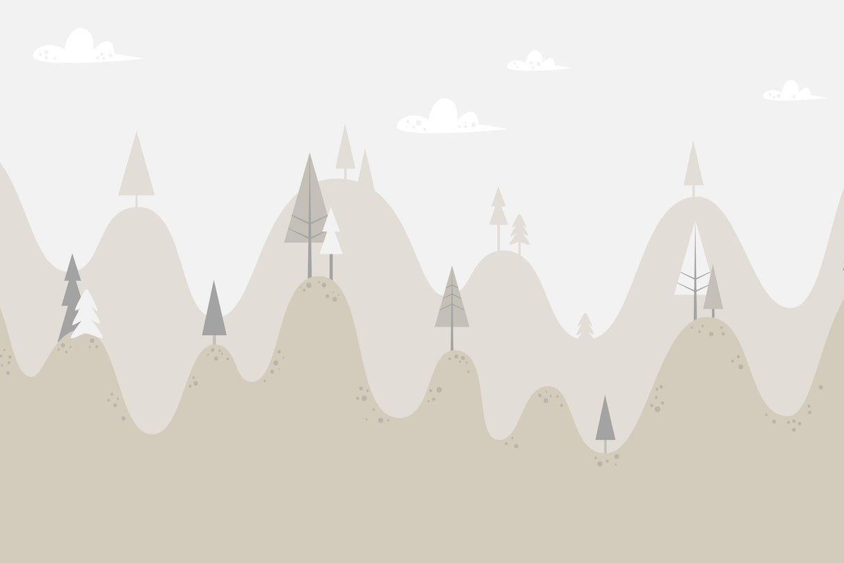 Mountain Mural Wallpaper | Minimalist Scandinavian Design