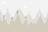 Mountain Mural Wallpaper | Minimalist Scandinavian Design