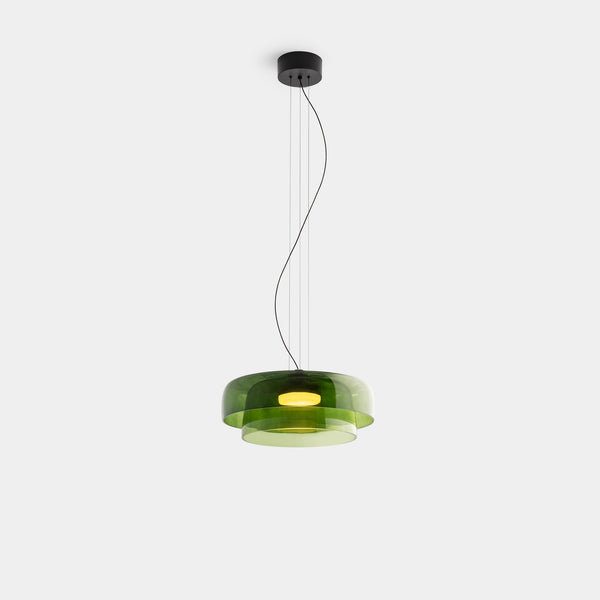 Nordic Glass Pendant Light  Layered Green Shade Design - Product detail 12