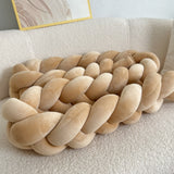 Braided Floor Cushion  Chunky Knit Design in Cream - Product showcase