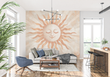 Sun Mural Wallpaper | Terracotta Celestial Design