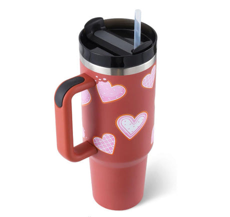 Insulated Travel Mug  Leopard Print Design with Handle  Straw - Product detail 36