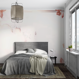 Floral Mural Wallpaper | Modern Terracotta and White Design