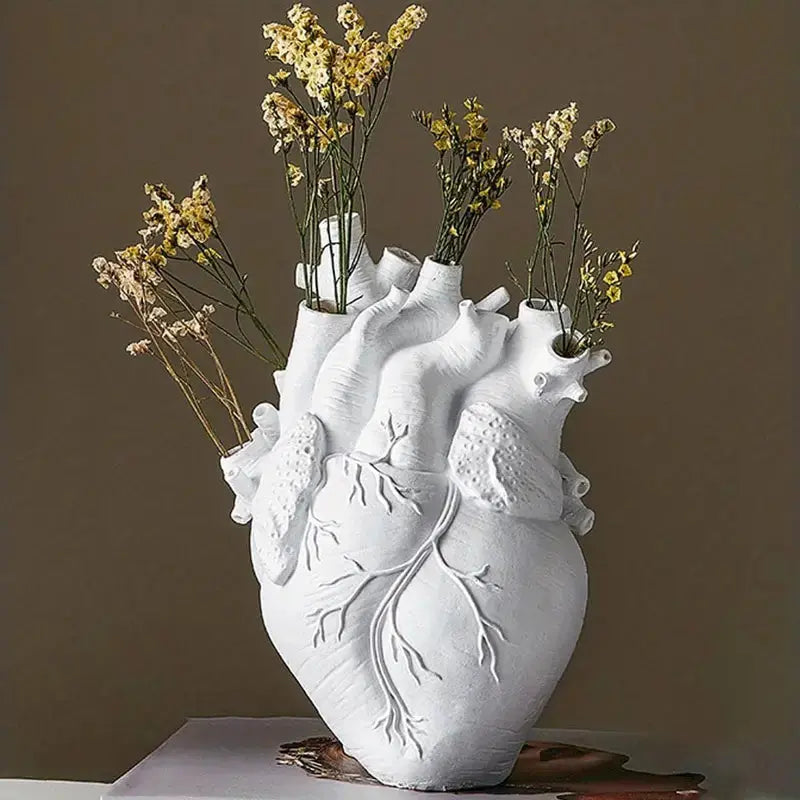 Anatomical Heart Vase  Red Ceramic Flower Holder - Product detail 6