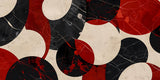 Abstract Mural Wallpaper | Modern Circles in Red and Black