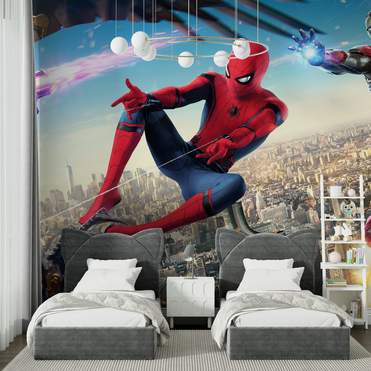 Superhero Mural Wallpaper | Spider-Man Action Scene