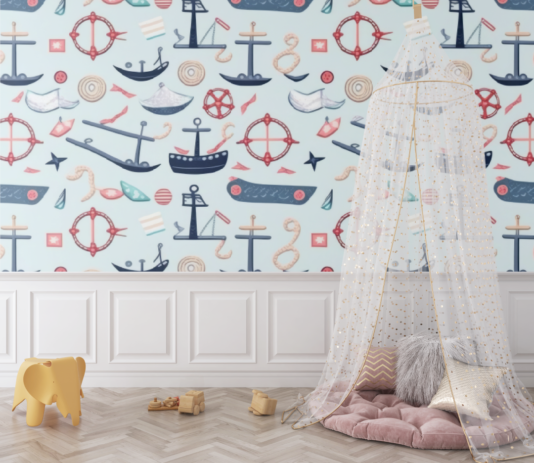 Nautical Mural Wallpaper | Kids Marine Adventure Design