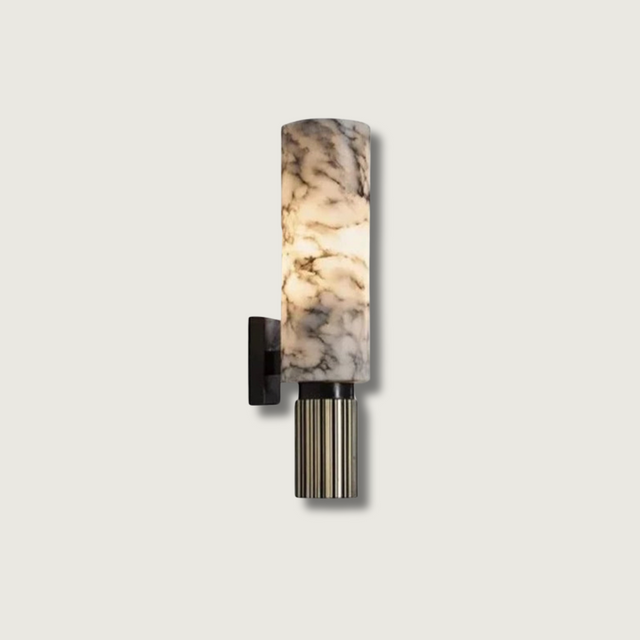 Luxury Marble Wall Lamp  Copper Accent Cylinder Design - Product showcase