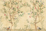 Vintage Blumen Tapete | Vögel und Rosen Chinoiserie Design