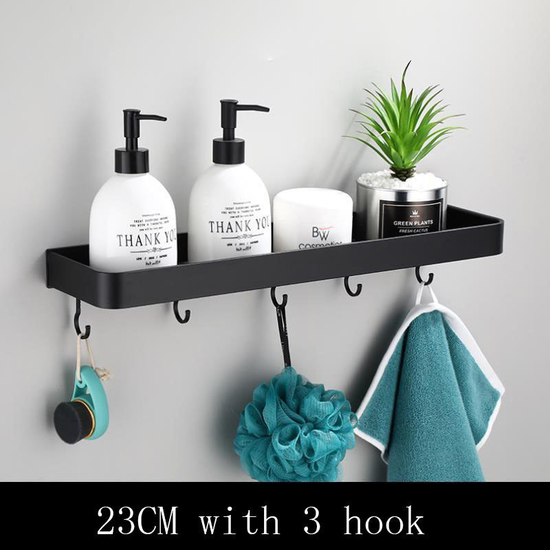 Modern Bathroom Wall Shelf  Black Space Aluminum Design - Product example