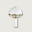 Modern Table Lamp  White Dome Shade with Marble Base - Product showcase