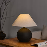 Ceramic Table Lamp  Matte Black Base with Linen Shade - Product detail 4