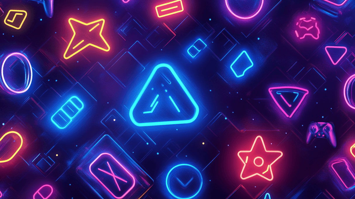 Gaming Mural Wallpaper | Neon Geometric Design