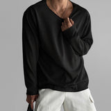 Essential Crew Neck Sweatshirt  Minimalist Cotton Blend Design - Detailed view
