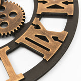Industrial Wall Clock  Roman Numeral Gear Design - Product detail 4