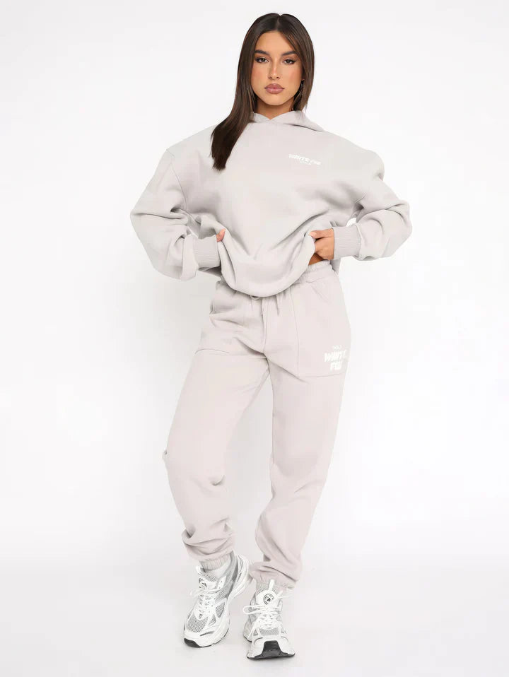 Womens Lounge Set  Pink Cotton Blend Hoodie and Joggers - Product detail 8