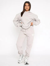 Womens Lounge Set  Pink Cotton Blend Hoodie and Joggers - Product detail 8