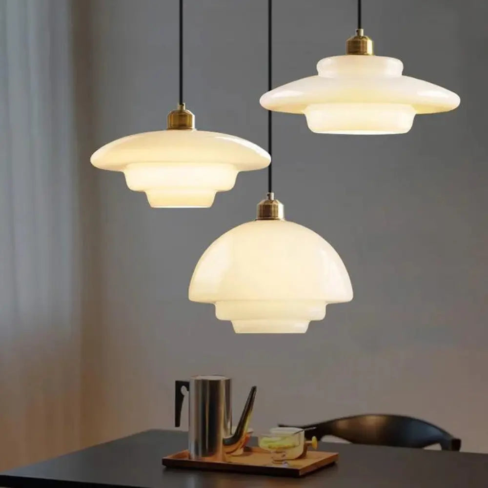 Art Deco Pendant Light  Layered Glass Shade Design - Product detail 13