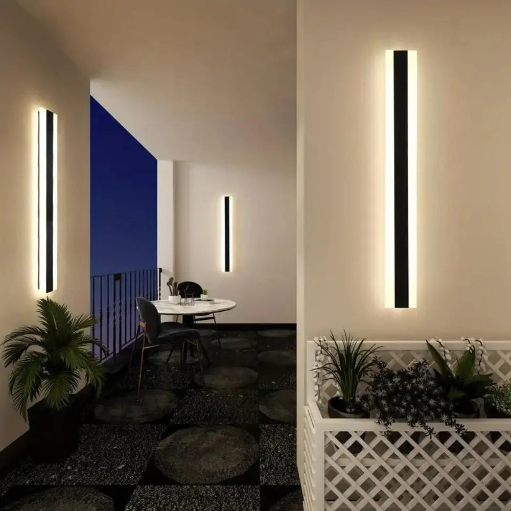 Modern Outdoor Wall Light  Black LED Weather-Resistant Design - Product detail 5