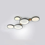 Modern LED Ceiling Light  Gray Metal Triple Ring Design - Product detail 16