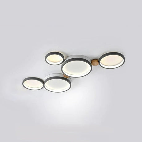 Modern LED Ceiling Light  Gray Metal Triple Ring Design - Product detail 16