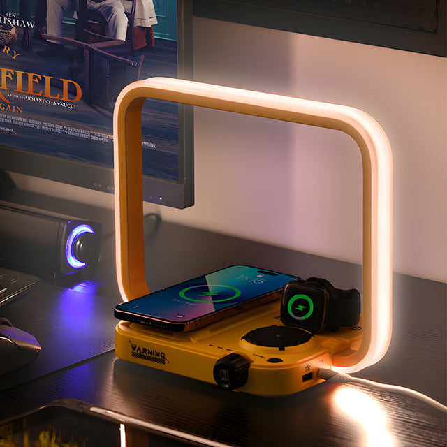 Smart LED Desk Lamp  Wireless Charging  RGB Lighting - Product showcase